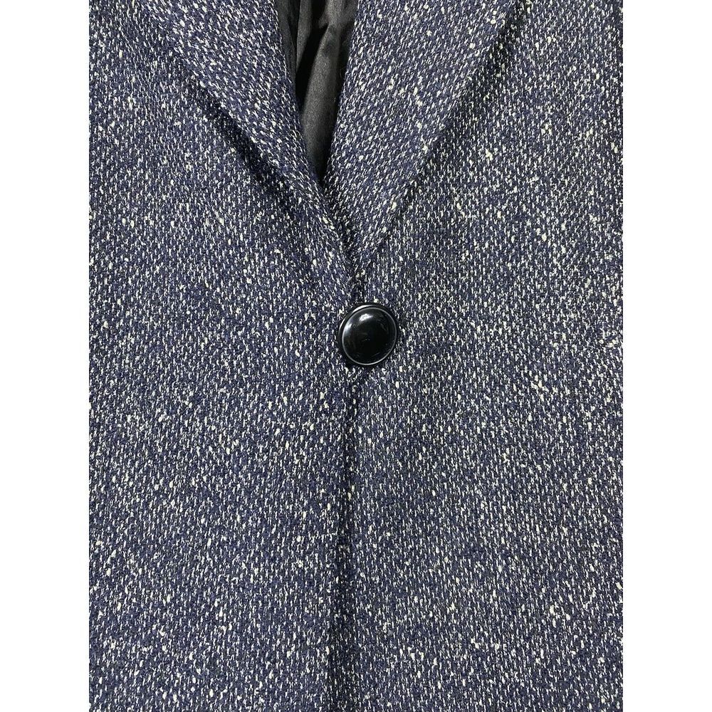 CAbi Women Blair Pea Coat Sz XS Dark Blue Tweed Wool Blend Jacket Herringbone‎ - Picture 4 of 7